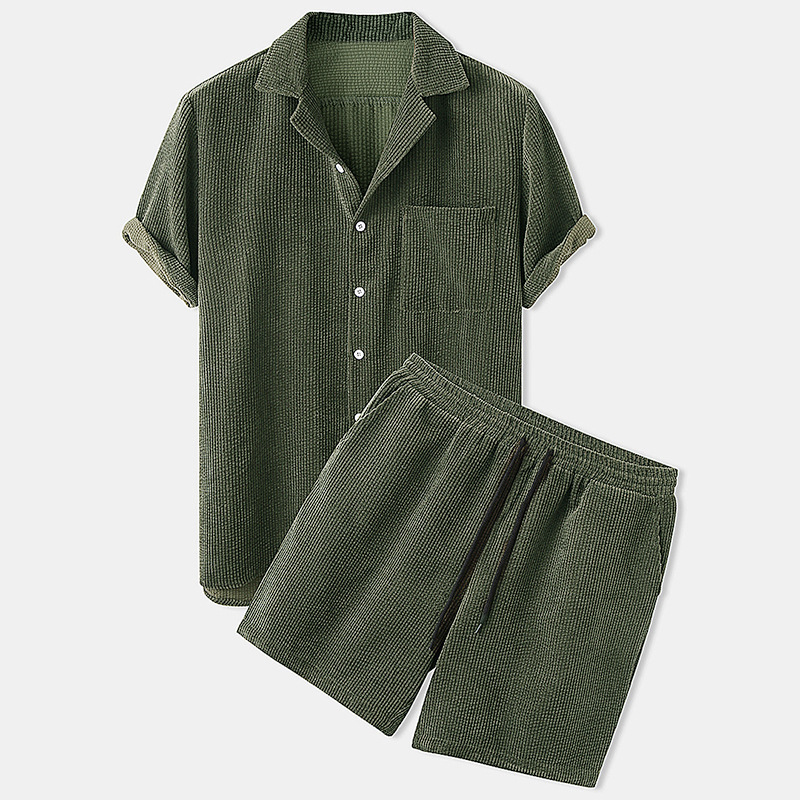 Corduroy Button Up Shirt Men - 2025 New Men's Summer Corduroy Shirt