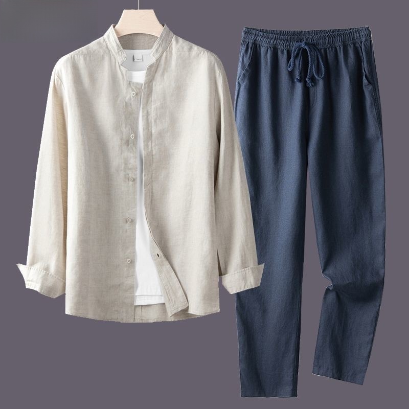 Lightweight Breathable Cotton  - Mens Linen Shirt Long Sleeve review and price