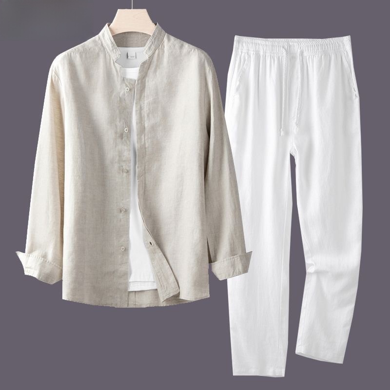 Lightweight Breathable Cotton  - Mens Linen Shirt Long Sleeve review and price