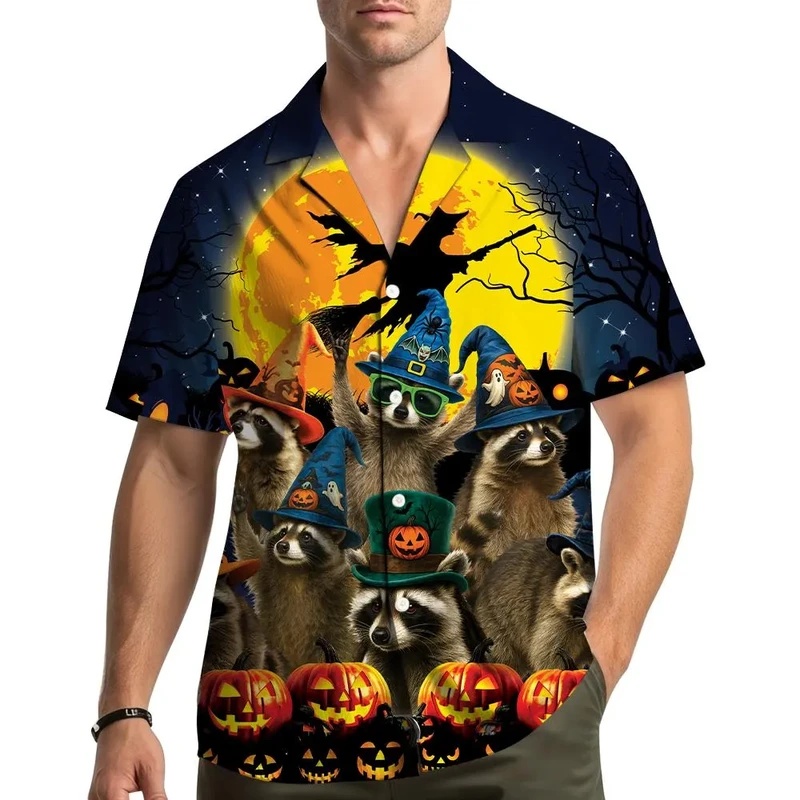 Men's Summer Hawaiian Raccoon  - Vintage Hawaiian Floral Shirt review and price