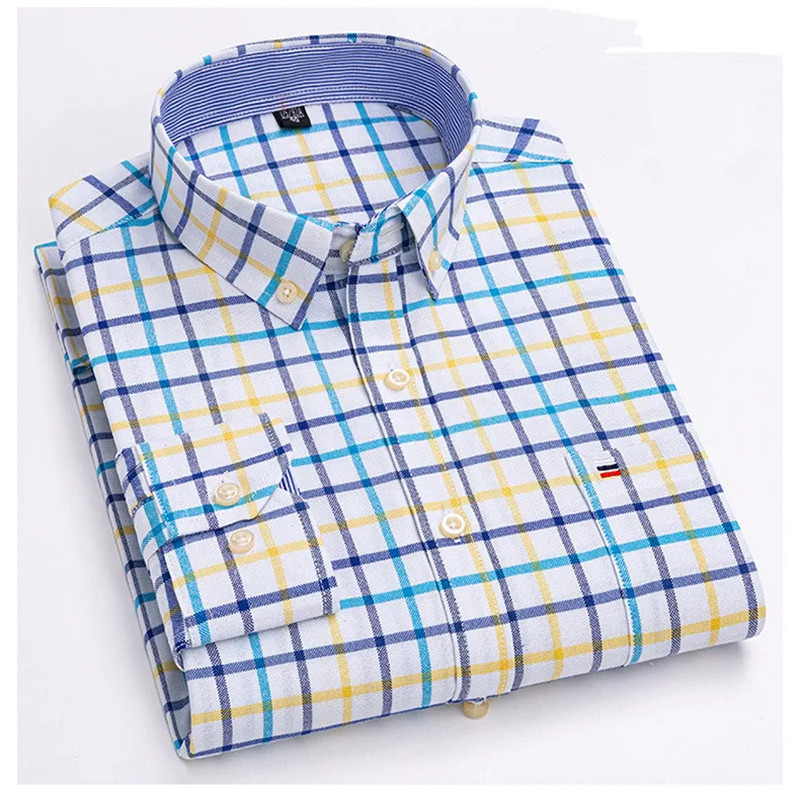 2024 new Men's Shirt Long slee - Oxford Cotton Casual Shirt Business review and price