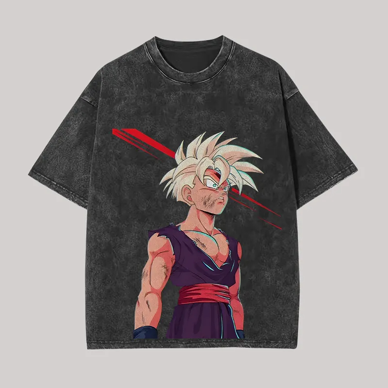 Gohan T Shirt Dragon Ball Z An - Acid Wash Vintage Graphic T Shirt review and price