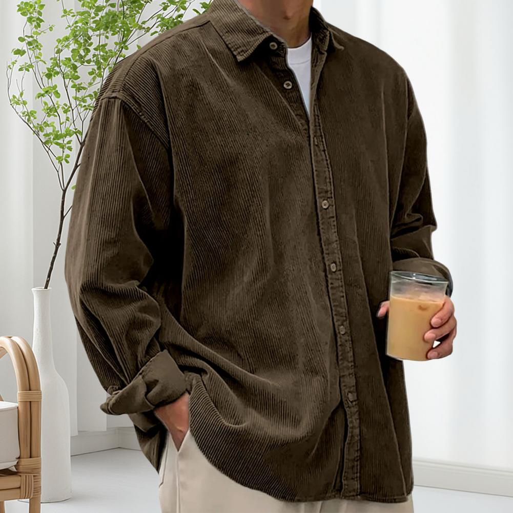 Outdoor Casual Mens Solid Colo - Corduroy Button Up Shirt Men review and price