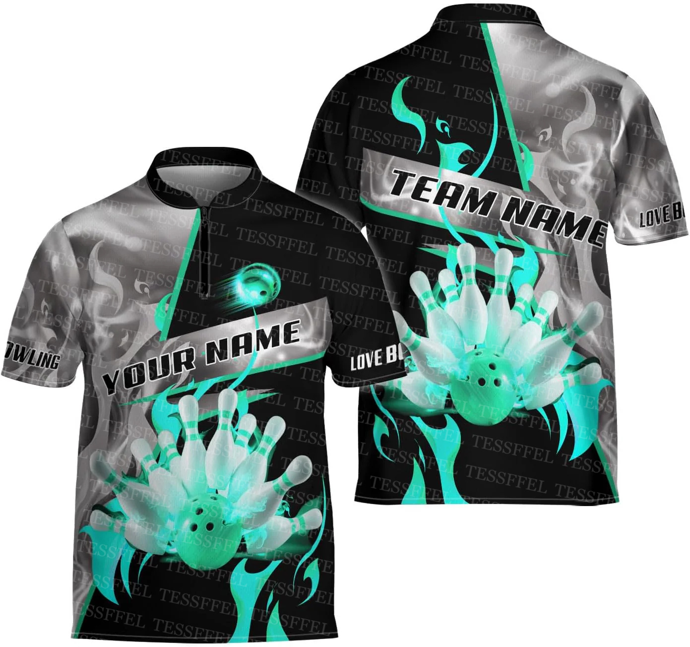 Custom Name Graffiti Flame Str - Short Sleeve Bowling Shirt Retro review and price