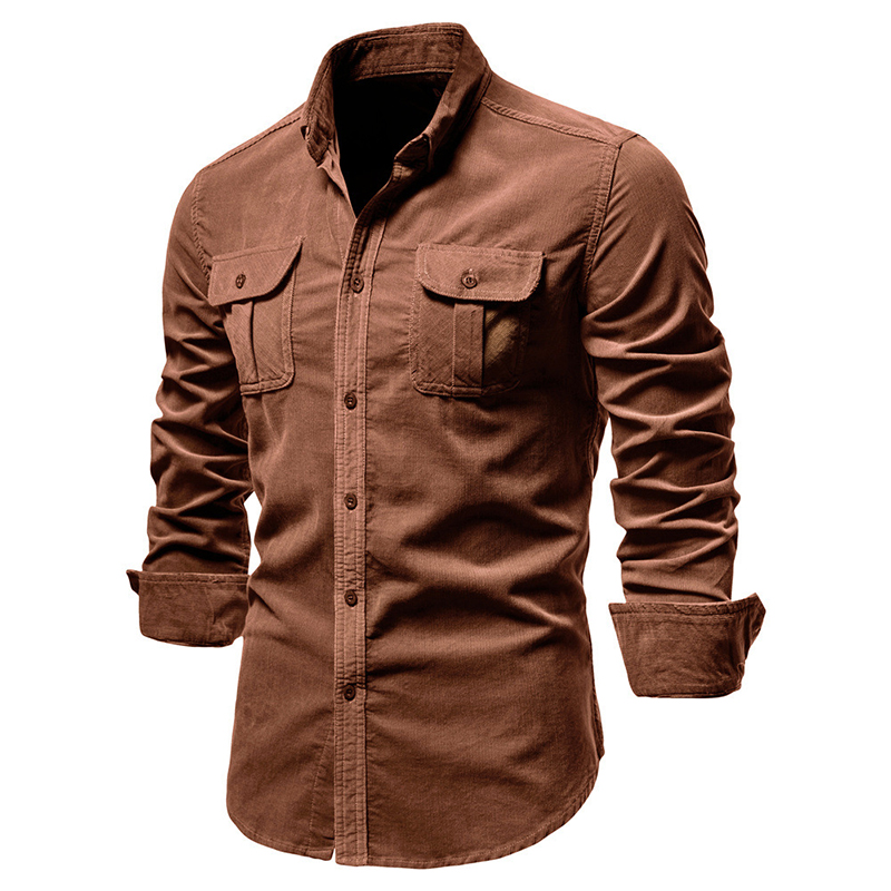 Vintage Solid Color Corduroy S - Corduroy Button Up Shirt Men review and price
