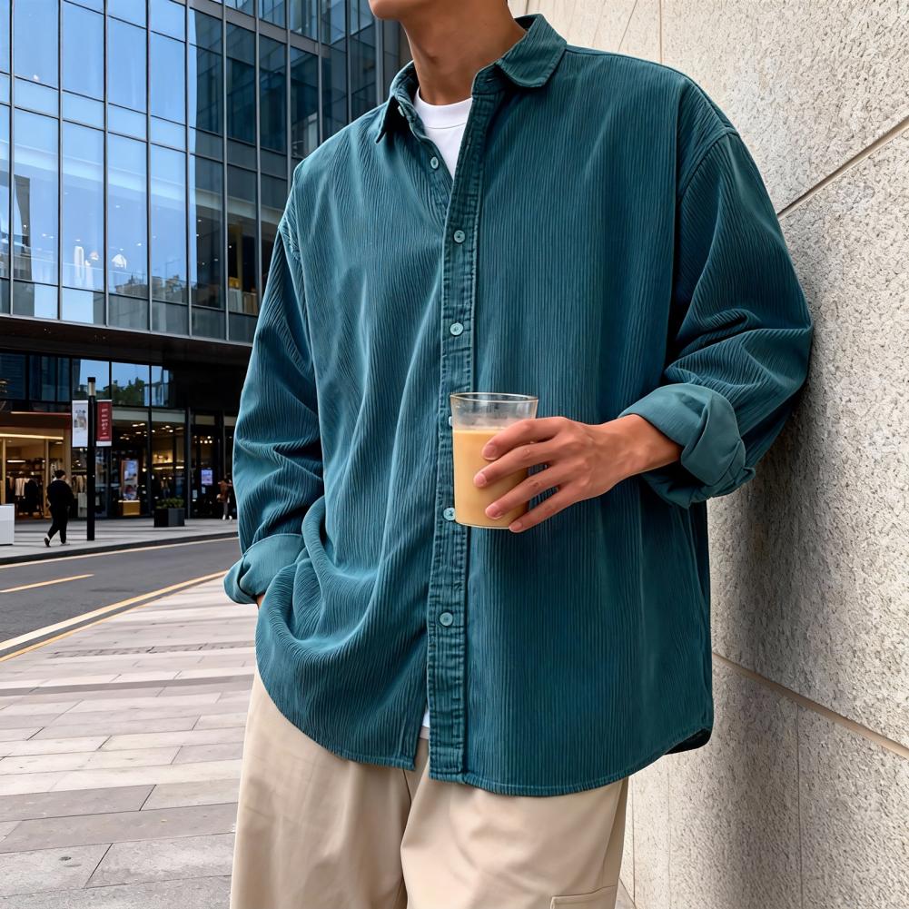 New Men's Corduroy Shirt Relax - Corduroy Button Up Shirt Men review and price