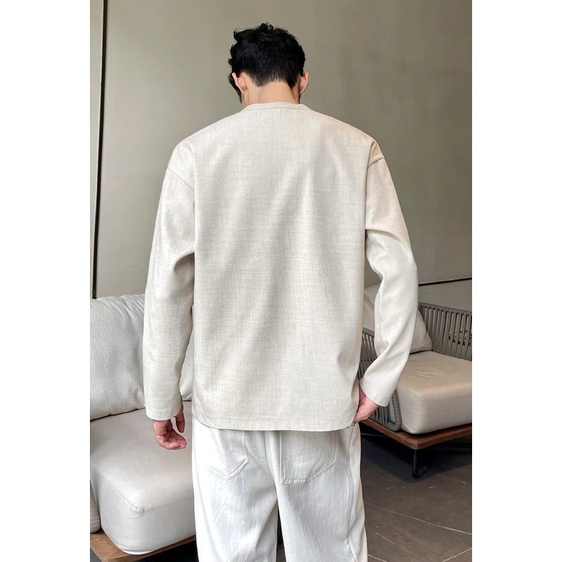 Mens Casual Faux Linen Henley  - Mens Linen Shirt Long Sleeve review and price
