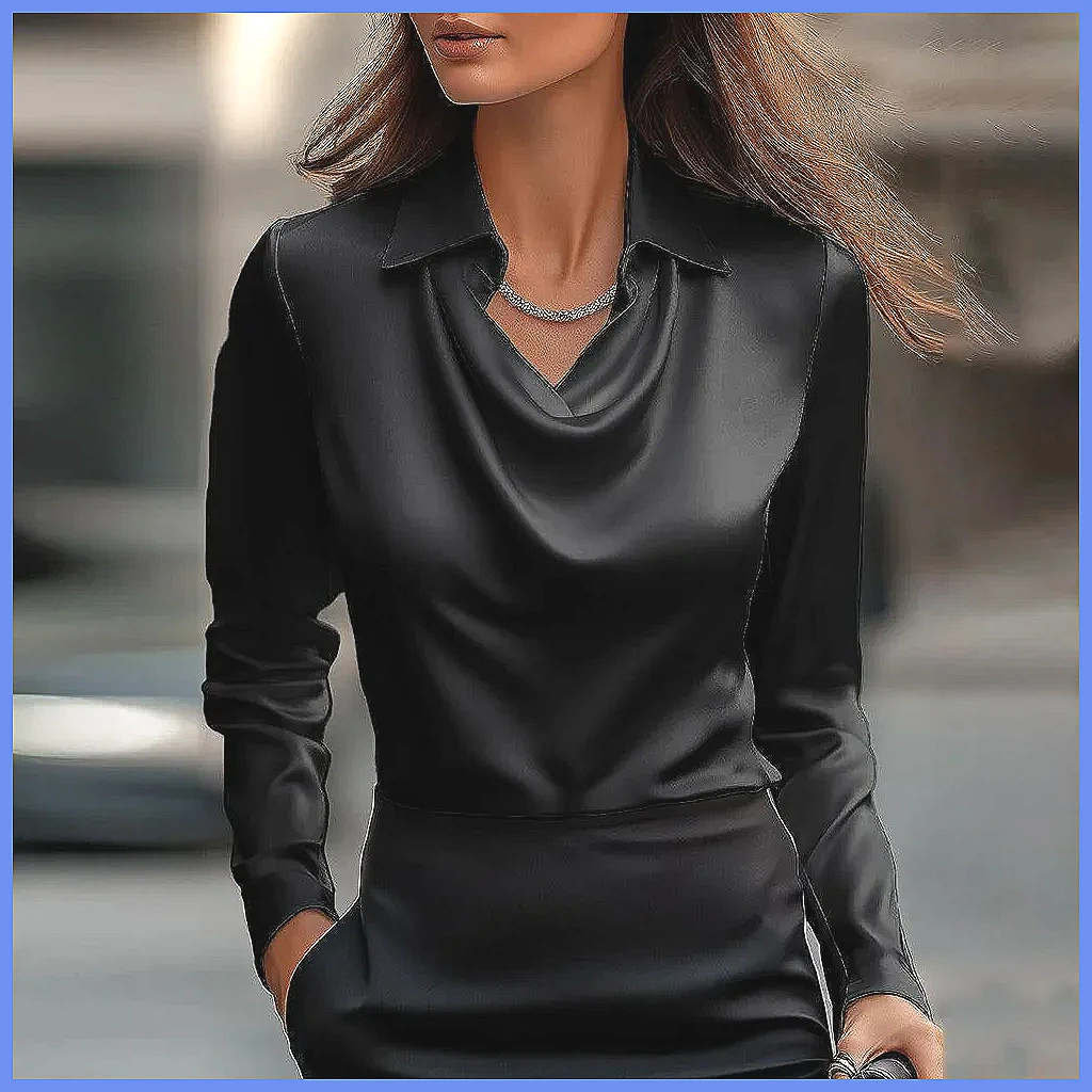 Vintage Satin Blouse Women Lon - Shirts review and price