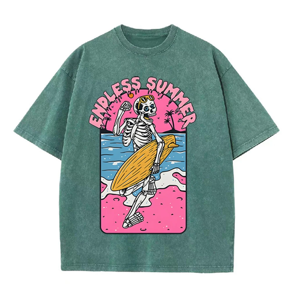 2026 Vintage Skeleton Surfer E - Acid Wash Vintage Graphic T Shirt review and price