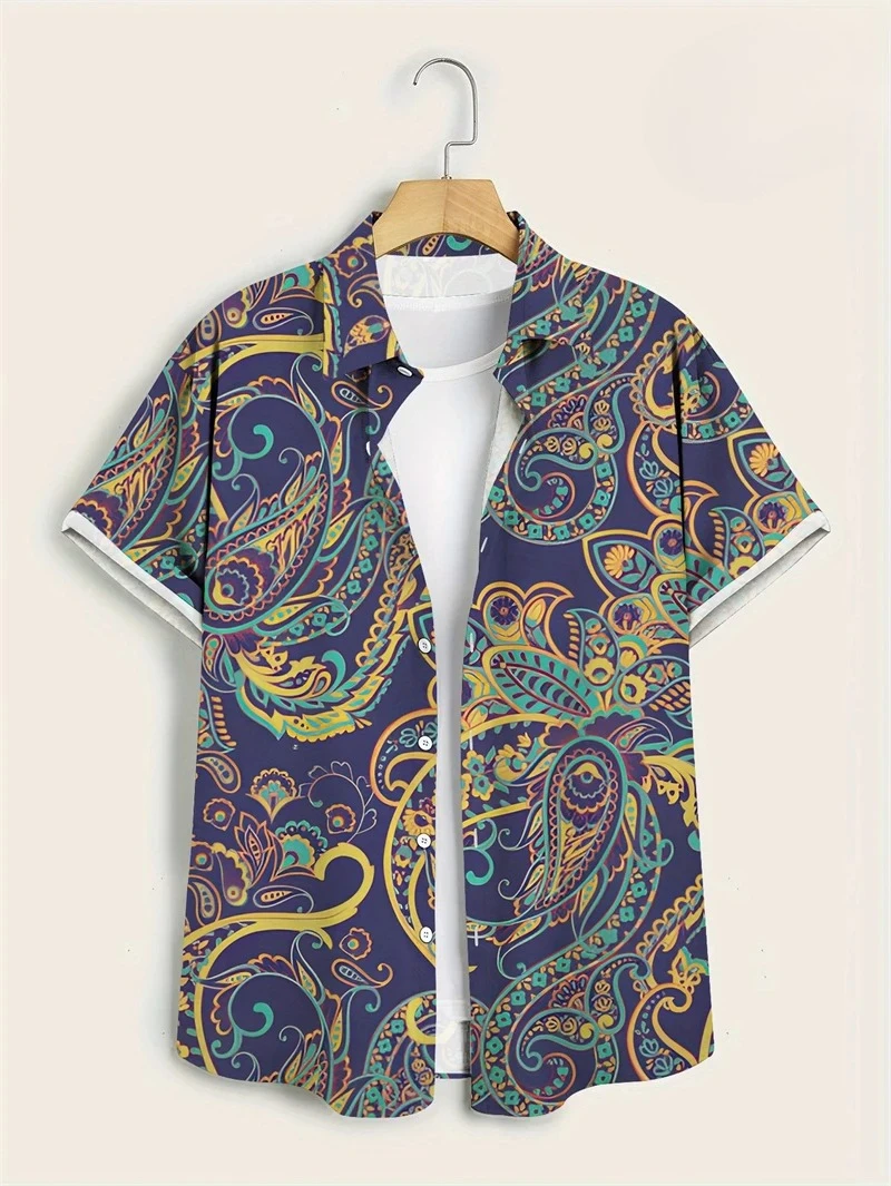 Purple Base Colorful Paisley H - Vintage Hawaiian Floral Shirt review and price
