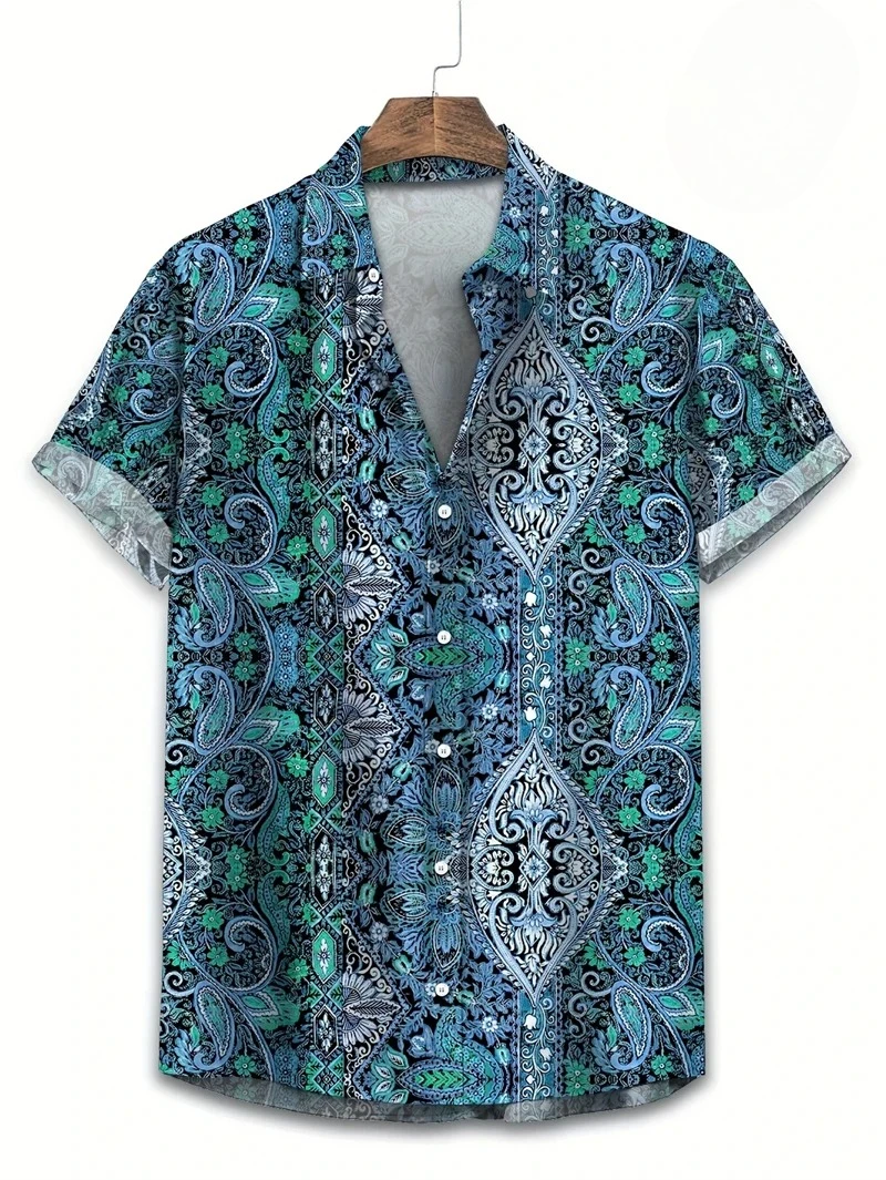 Purple Base Colorful Paisley H - Vintage Hawaiian Floral Shirt review and price