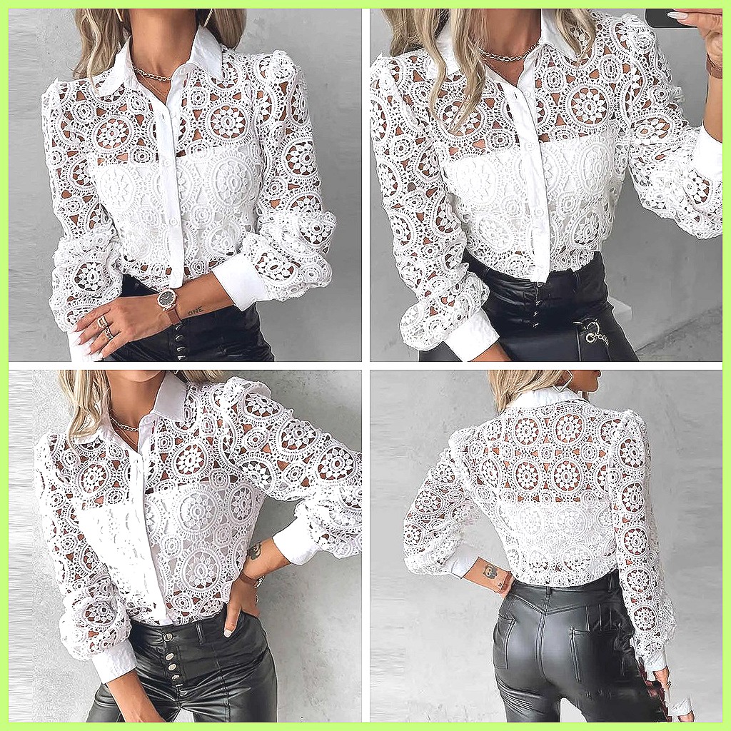2025 Women's White Lace Shirt, - Shirts review and price