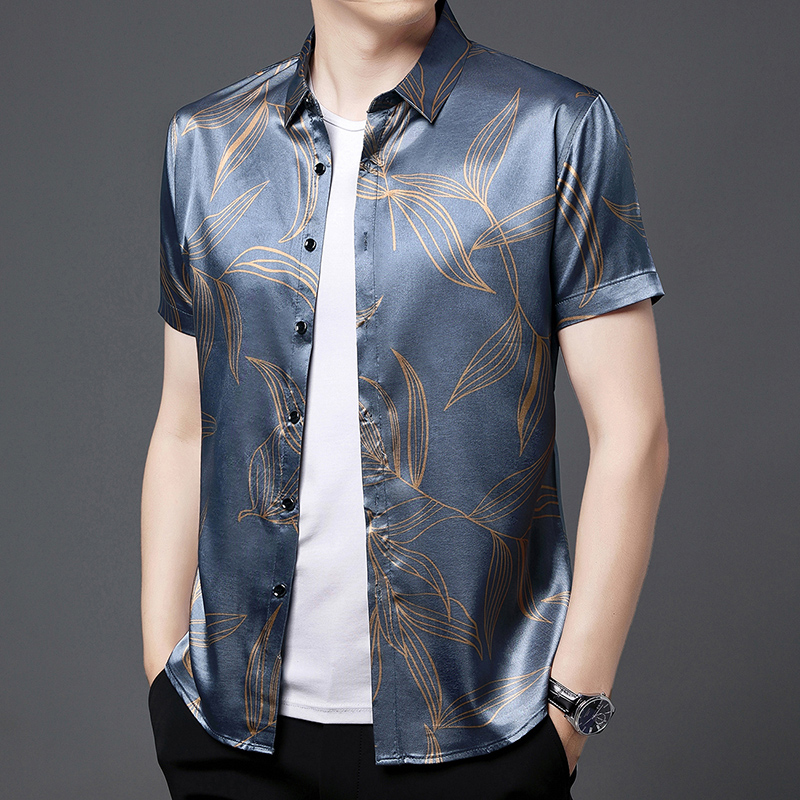 Summer 2022 Men's Silk Clothin - Mens Satin Silk Dress Shirt review and price