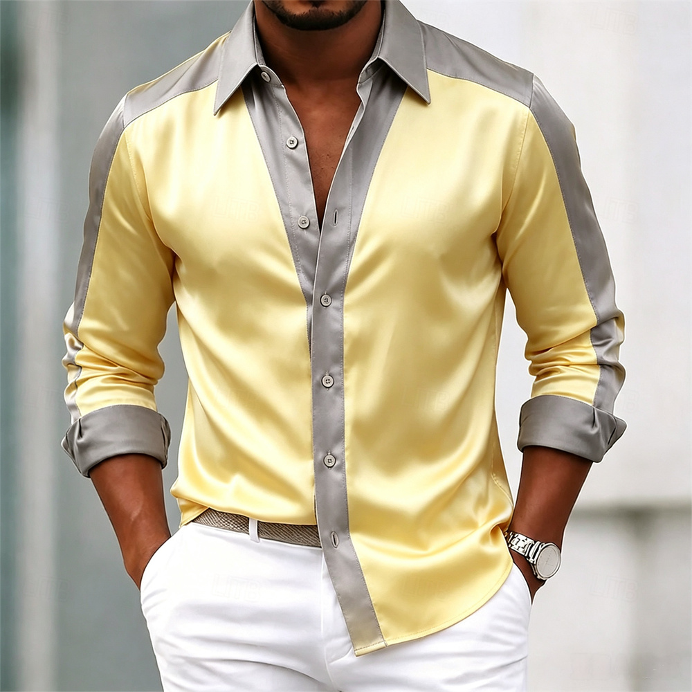 Men's shirt satin shirt dress  - Mens Satin Silk Dress Shirt review and price