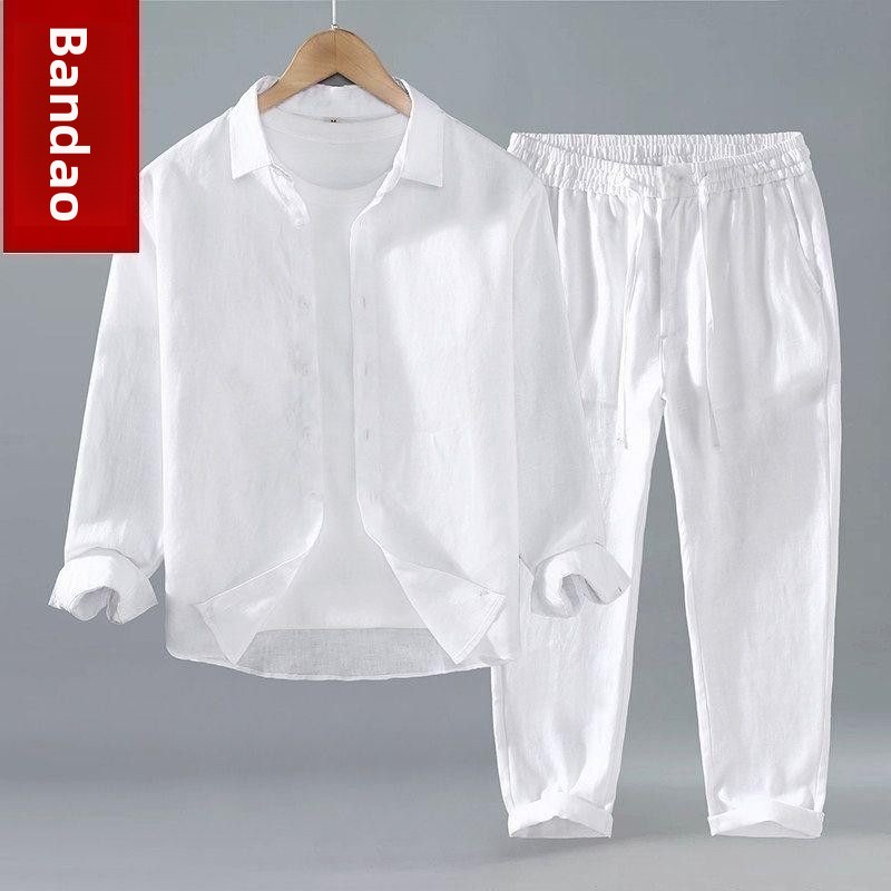 Loose Linen Men's Casual Short - Mens Linen Shirt Long Sleeve review and price